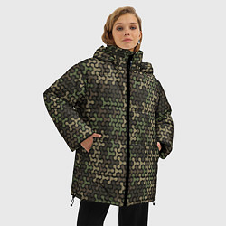 Куртка зимняя женская Абстрактный Охотничий Камуфляж, цвет: 3D-светло-серый — фото 2