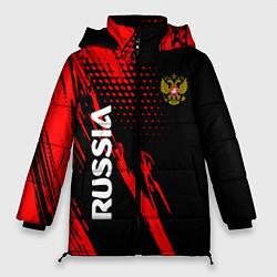 Женская зимняя куртка Russia Герб Геометрия