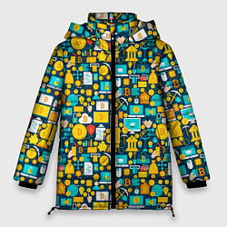 Куртка зимняя женская Трейдер Криптовалют, цвет: 3D-черный
