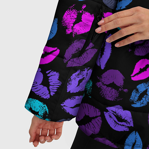 Женская зимняя куртка Неоновые поцелуи / 3D-Светло-серый – фото 5