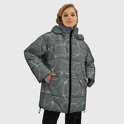 Куртка зимняя женская Нейрографика в серых тонах, цвет: 3D-светло-серый — фото 2
