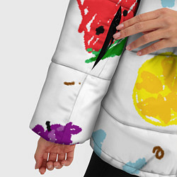 Куртка зимняя женская Пиксельные фрукты, цвет: 3D-красный — фото 2