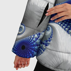Куртка зимняя женская Абстрактные морские ракушки, цвет: 3D-светло-серый — фото 2