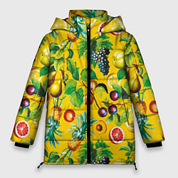 Куртка зимняя женская Лето Фрукты, цвет: 3D-черный