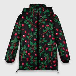 Куртка зимняя женская Лепетски и листья, цвет: 3D-красный