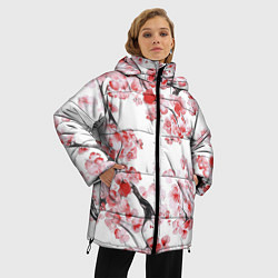 Куртка зимняя женская Ранняя сакура, цвет: 3D-красный — фото 2