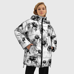 Куртка зимняя женская Король и шут Лого Паттерн, цвет: 3D-черный — фото 2