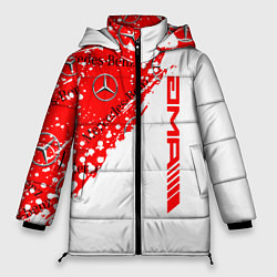 Куртка зимняя женская Mercedes amg мерседес амг, цвет: 3D-красный