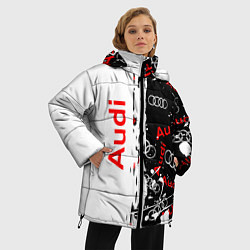 Куртка зимняя женская АУДИ Autosport Паттерн, цвет: 3D-красный — фото 2