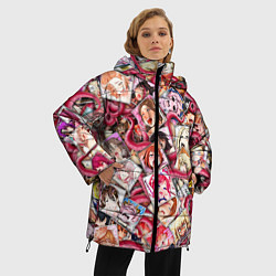 Куртка зимняя женская Ахегао с щупальцами в цвете, цвет: 3D-черный — фото 2