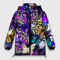 Куртка зимняя женская Бабочки Butterflies, цвет: 3D-светло-серый