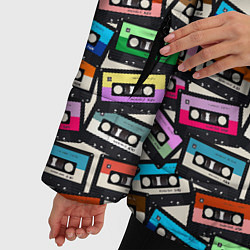 Куртка зимняя женская Ретро Музыка Аудиокассеты, цвет: 3D-красный — фото 2