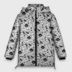 Куртка зимняя женская ГРИБЫ, цвет: 3D-черный