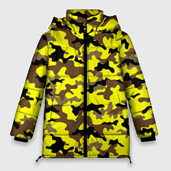 Куртка зимняя женская Камуфляж Жёлто-Коричневый, цвет: 3D-черный