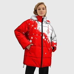 Куртка зимняя женская BLOODBORNE HUNTER СИМВОЛ ОХОТНИКА, цвет: 3D-красный — фото 2