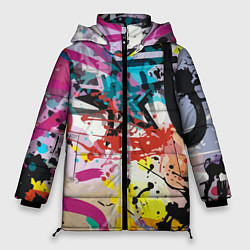Куртка зимняя женская Граффити Vanguard pattern, цвет: 3D-светло-серый