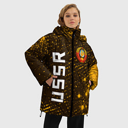 Куртка зимняя женская USSR - ГЕРБ - Арт, цвет: 3D-черный — фото 2