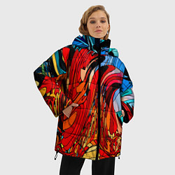 Куртка зимняя женская Abstract color pattern Fashion 2022, цвет: 3D-красный — фото 2