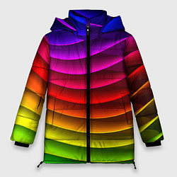 Куртка зимняя женская Color line neon pattern Abstraction Summer 2023, цвет: 3D-светло-серый