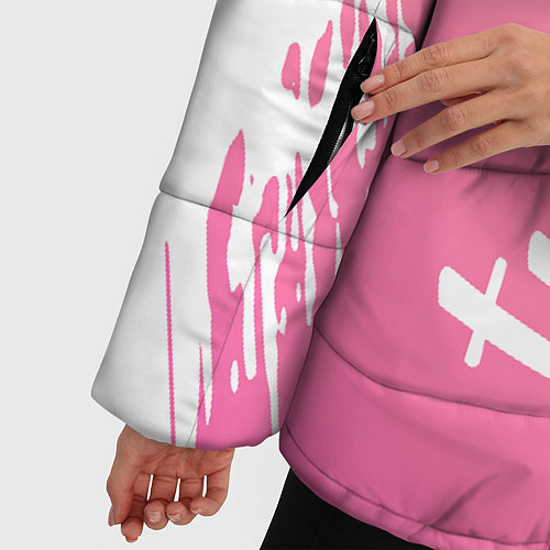 Женская зимняя куртка Twice - название и лого группы под Градиент / 3D-Светло-серый – фото 5