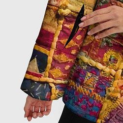Куртка зимняя женская Пэчворк Лоскутное одеяло Patchwork Quilt, цвет: 3D-светло-серый — фото 2