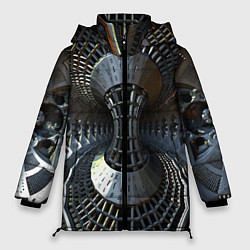 Женская зимняя куртка Механистический индустриальный паттерн Броня Mecha