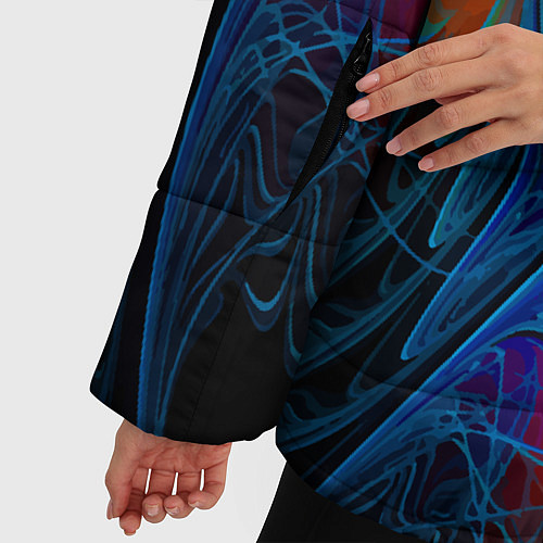 Женская зимняя куртка Neon pattern Неоновый паттерн / 3D-Светло-серый – фото 5