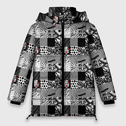 Куртка зимняя женская Share Your Blurryface - паттерн, цвет: 3D-черный