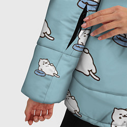 Куртка зимняя женская Котик обжорик, цвет: 3D-светло-серый — фото 2