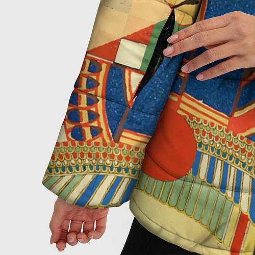 Женская зимняя куртка Египетский орнамент / 3D-Светло-серый – фото 5
