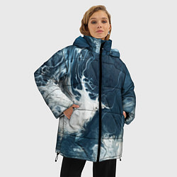 Куртка зимняя женская Texture of dark waves, цвет: 3D-черный — фото 2