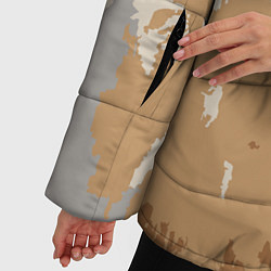 Куртка зимняя женская Абстрактный, графический узор коричневого цвета, цвет: 3D-светло-серый — фото 2