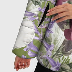 Куртка зимняя женская Цветы Ностальгический Весенний Узор, цвет: 3D-светло-серый — фото 2
