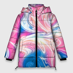 Куртка зимняя женская Абстрактный цветной паттерн Волны Abstract Color P, цвет: 3D-светло-серый