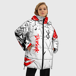 Куртка зимняя женская Берсерк - Berserk logo elements, цвет: 3D-черный — фото 2