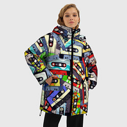 Куртка зимняя женская ТЕКСТУРА АУДИОКАССЕТ, цвет: 3D-черный — фото 2