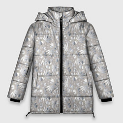 Куртка зимняя женская Белые объемные узоры, цвет: 3D-светло-серый