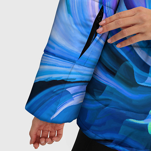 Женская зимняя куртка Красочный абстрактный паттерн Лето Colorful Abstra / 3D-Светло-серый – фото 5