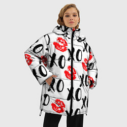 Куртка зимняя женская ПОЦЕЛУЙЧИКИ ХОХО, цвет: 3D-черный — фото 2