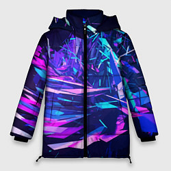 Женская зимняя куртка Абстрактная неоновая композиция Abstract neon comp