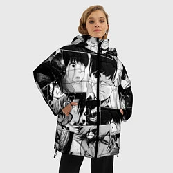 Куртка зимняя женская Токийский гуль паттерн, цвет: 3D-черный — фото 2