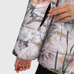 Куртка зимняя женская Цветы Эхинацеи, цвет: 3D-светло-серый — фото 2