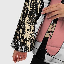 Куртка зимняя женская Абстрактные мазки цветной краской abstraction, цвет: 3D-светло-серый — фото 2