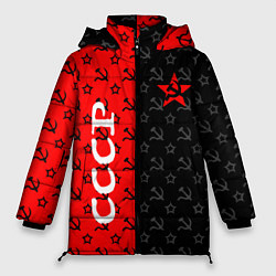 Куртка зимняя женская СОВЕТСКИЙ СОЮЗ : СЕРП И МОЛОТ : ЗВЕЗДА, цвет: 3D-красный