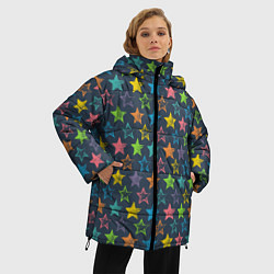 Куртка зимняя женская Море звезд, цвет: 3D-красный — фото 2