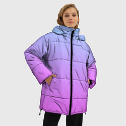Куртка зимняя женская Голубо-розовый градиент, цвет: 3D-светло-серый — фото 2
