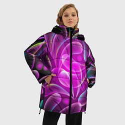 Куртка зимняя женская Объемные абстрактные узоры, цвет: 3D-красный — фото 2