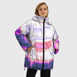 Куртка зимняя женская Тай-дай Абстракция Tie-Dye, цвет: 3D-черный — фото 2