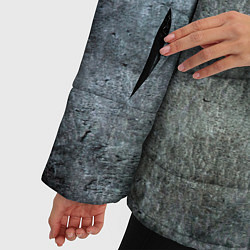 Куртка зимняя женская Серая текстура с трещинами, цвет: 3D-красный — фото 2