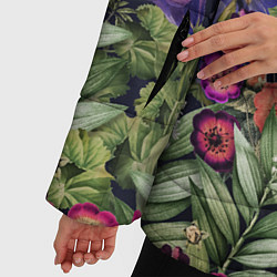 Куртка зимняя женская Цветы Фиолетовые Рудбеки, цвет: 3D-светло-серый — фото 2